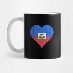 Haitian Jigsaw Puzzle Heart Design - Gift for Haitian With Haiti Roots Mug